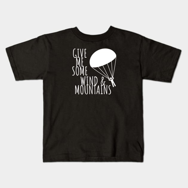 Paragliding wind & mountains Kids T-Shirt by maxcode